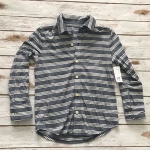 GAP Kids Blue White Button Down Shirt Boys 6-7